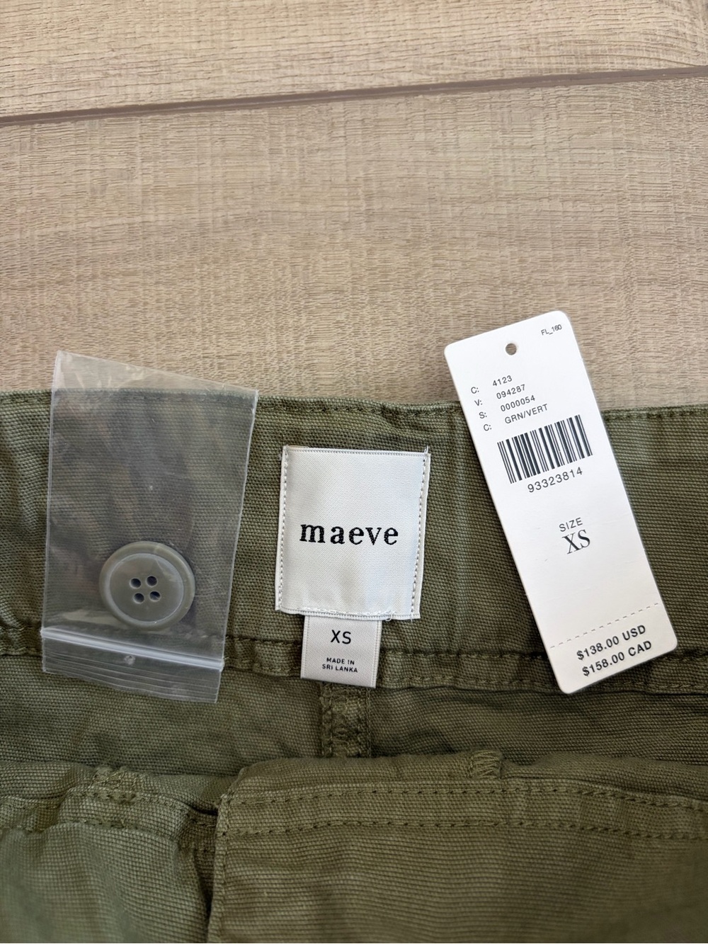 Anthropologie Maeve Utility High Rise Wide Leg Tailored Trousers Olive Green XS - Picture 7 of 12